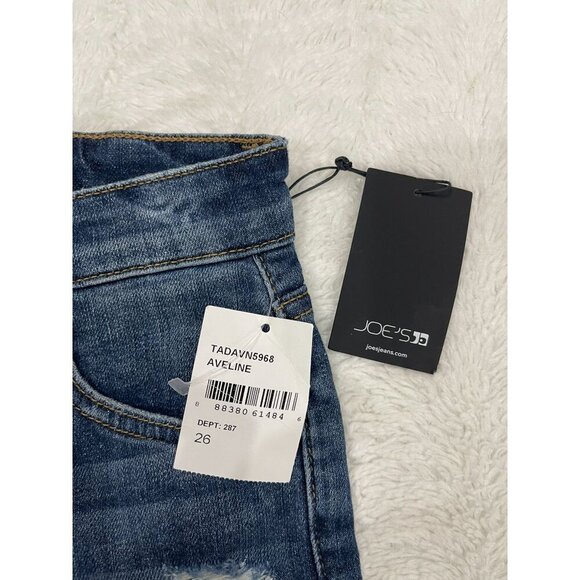 NEW Joes Jeans Aveline Skinny Ankle Jeans 26 Dark Ripped Distressed Denim NWT - Picture 3 of 6